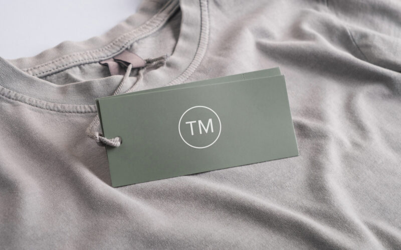 Trademarks tag on t-shirt