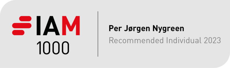 Badge from IAM Patent 1000 - Recommended Individual 2023 - Peter Sørensen