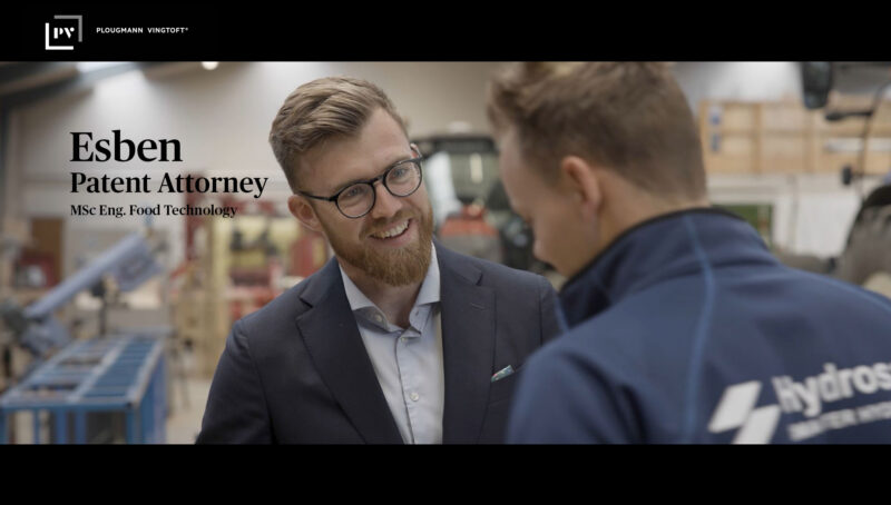 Thumbnail showing patent attorney Esben Bragason smiling to client