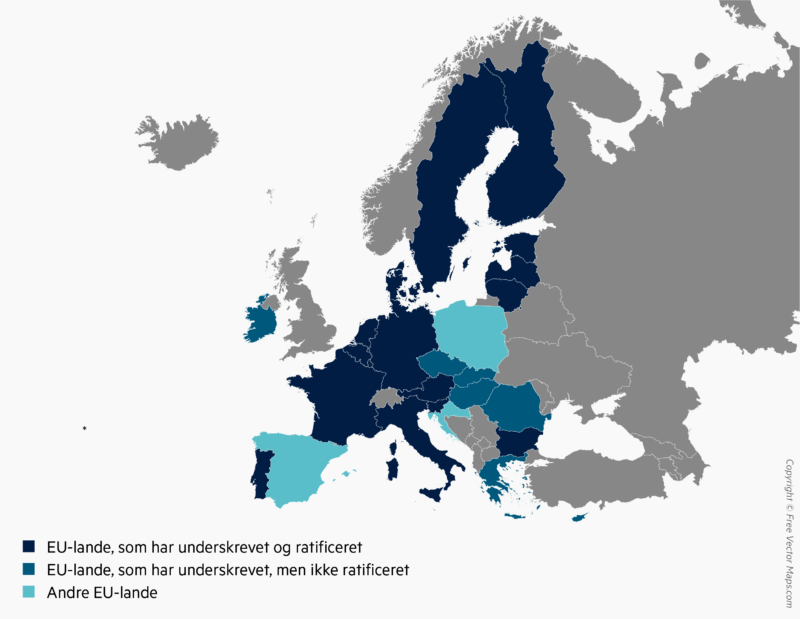 European map that shows countries involved in the UPC